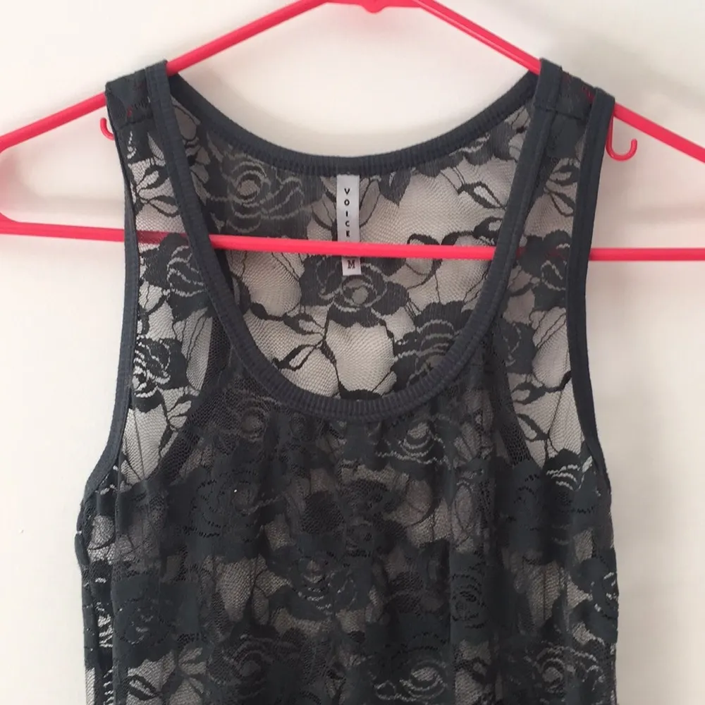 Lacy tank top. S Gray - Image 2