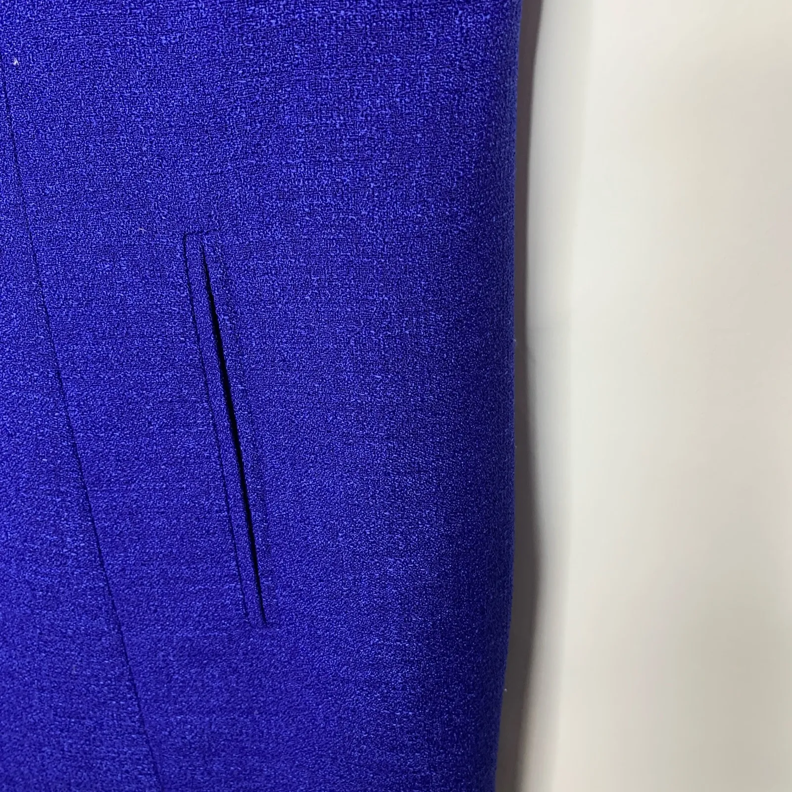 Le Suit  Blue Long Blazer Short Sleeve ? Woven Size Medium? - Image 7