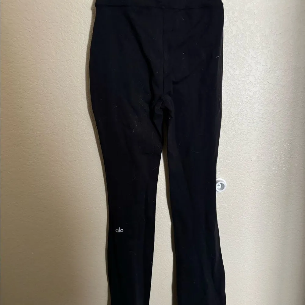 Alo Yoga Airbrush Flutter Split Flare Full Length High-Waist Legging Black Small - Image 7