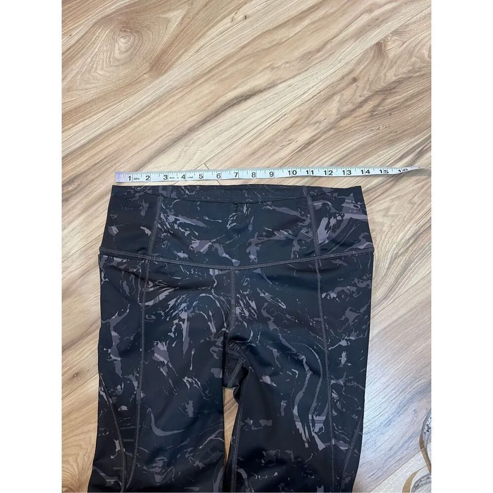 Athleta Velocity Stash Pocket Black Marbled 7/8 Legging sz XS - Image 4