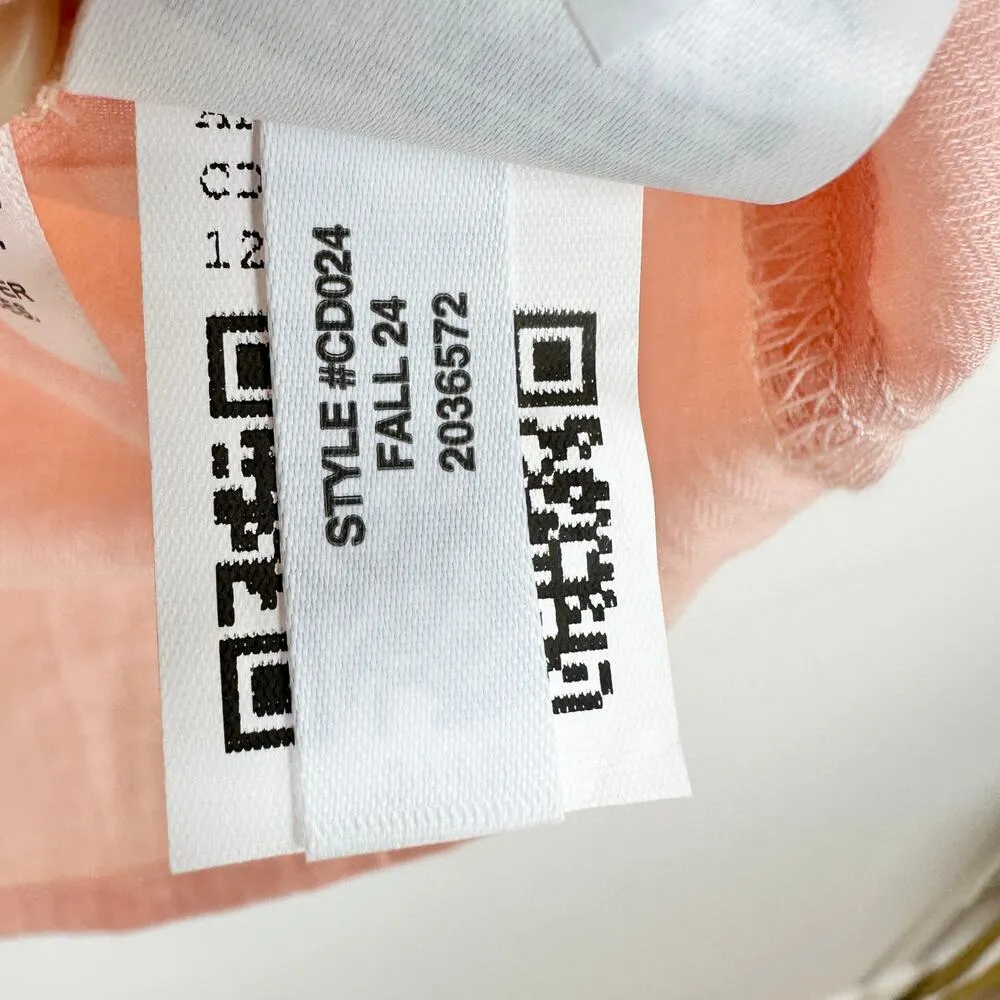 J.Crew Herringbone Twill Button Up Shirt Classic Cotton Peach Pink US 12 NWT - Image 8