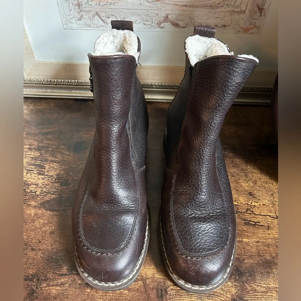 Vintage Brown Leather Blondo Ankle Boots Wool Lined size 6.5 - Image 3