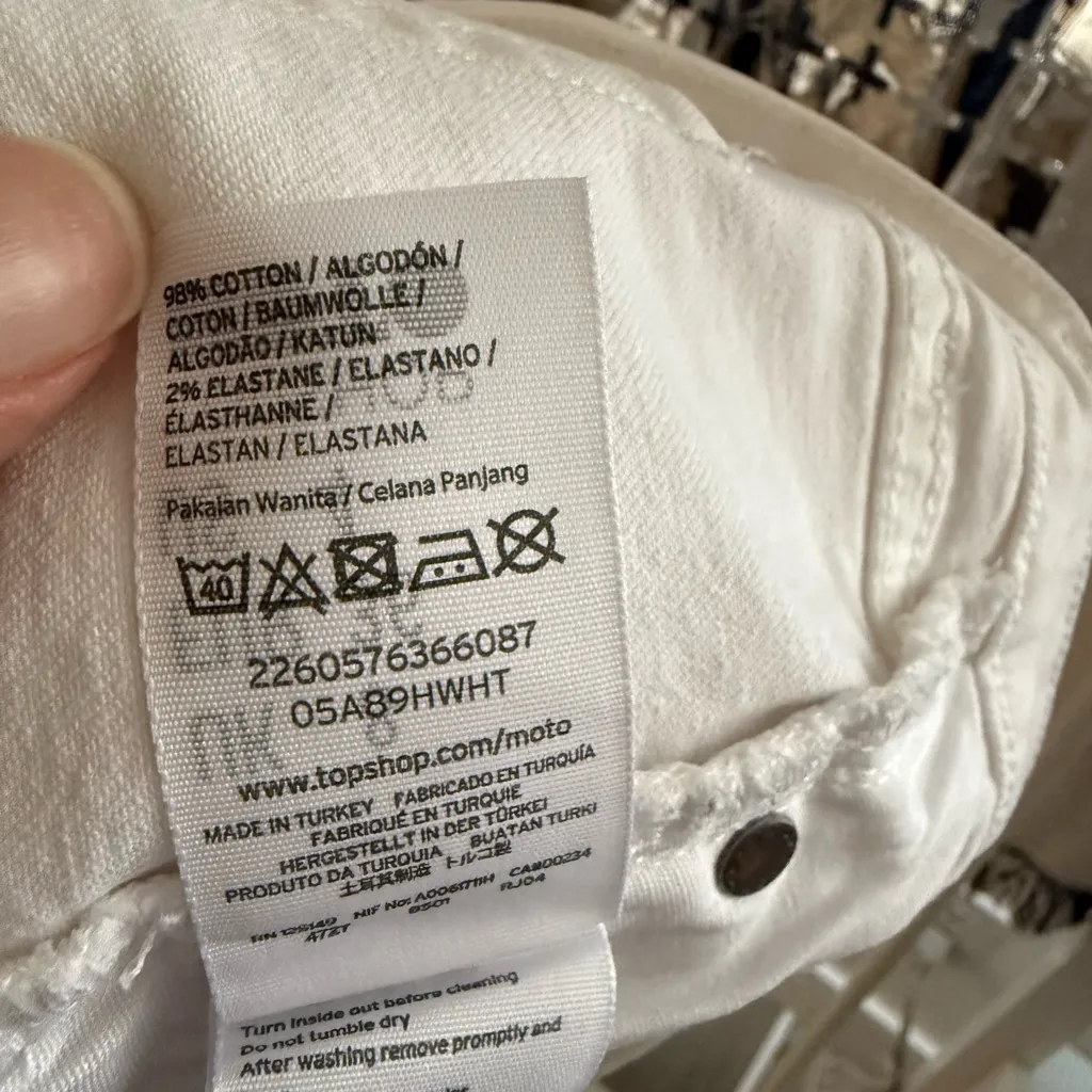 Topshop Light Cream Jean Shorts - Image 5