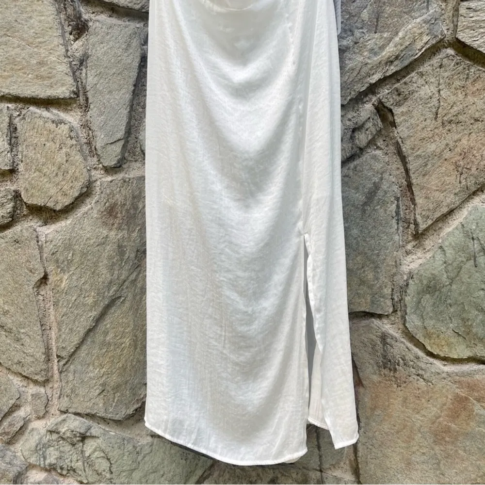 NEW NSR Spaghetti Strap Midi Dress With Cutout Detail NWT Size XL White - Image 3