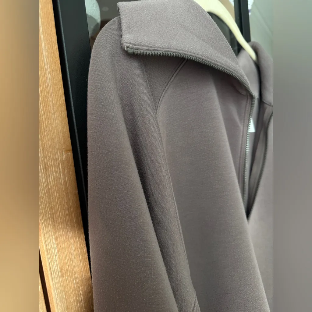 SPANX AirEssentials Half Zip Sweatshirt 1/4 pullover smoke taupe plus size curve - Image 6