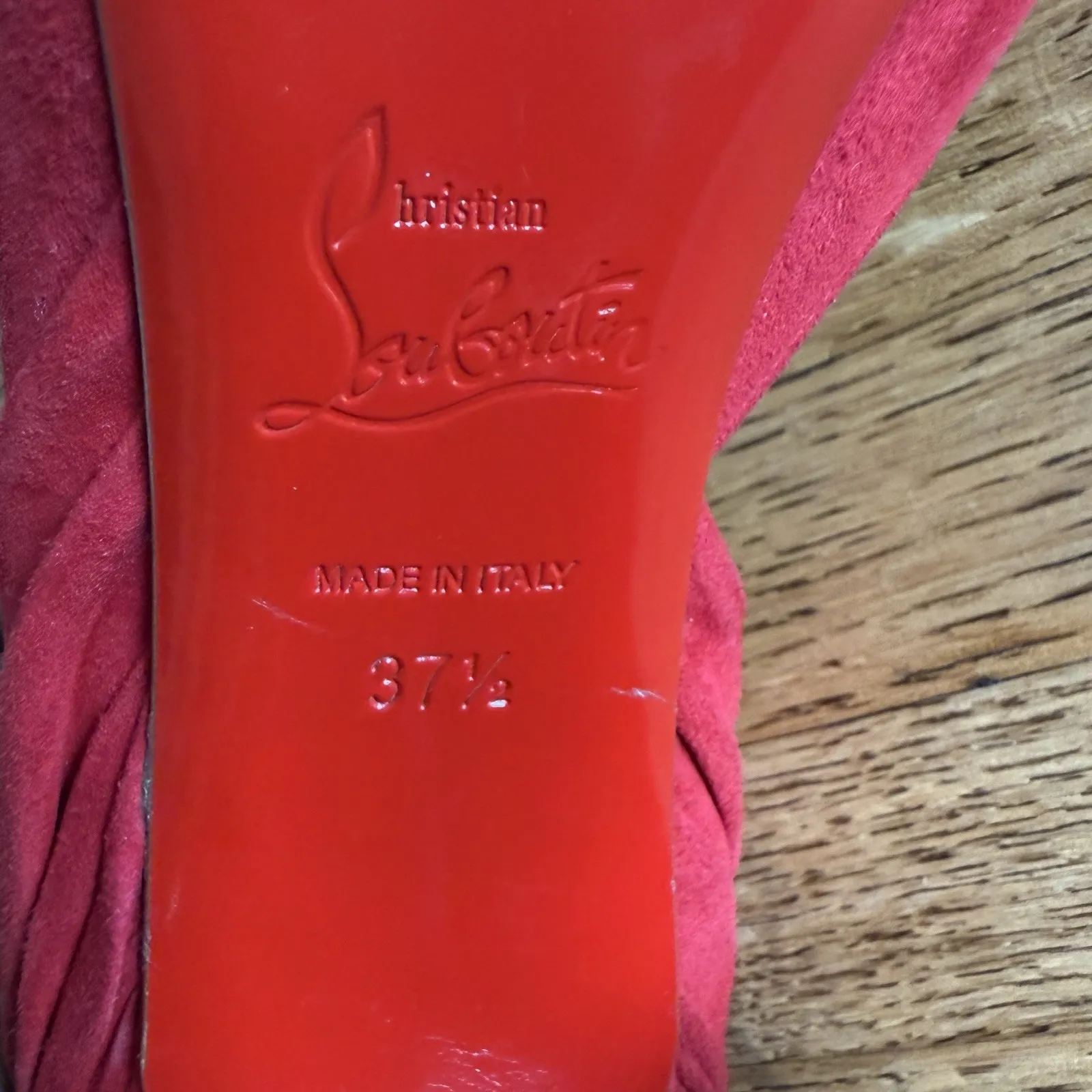 CHRISTIAN LOUBOUTIN Suede Barbara 100 Peep Toe Pumps 36 Oeillet size 37.5 - Image 8