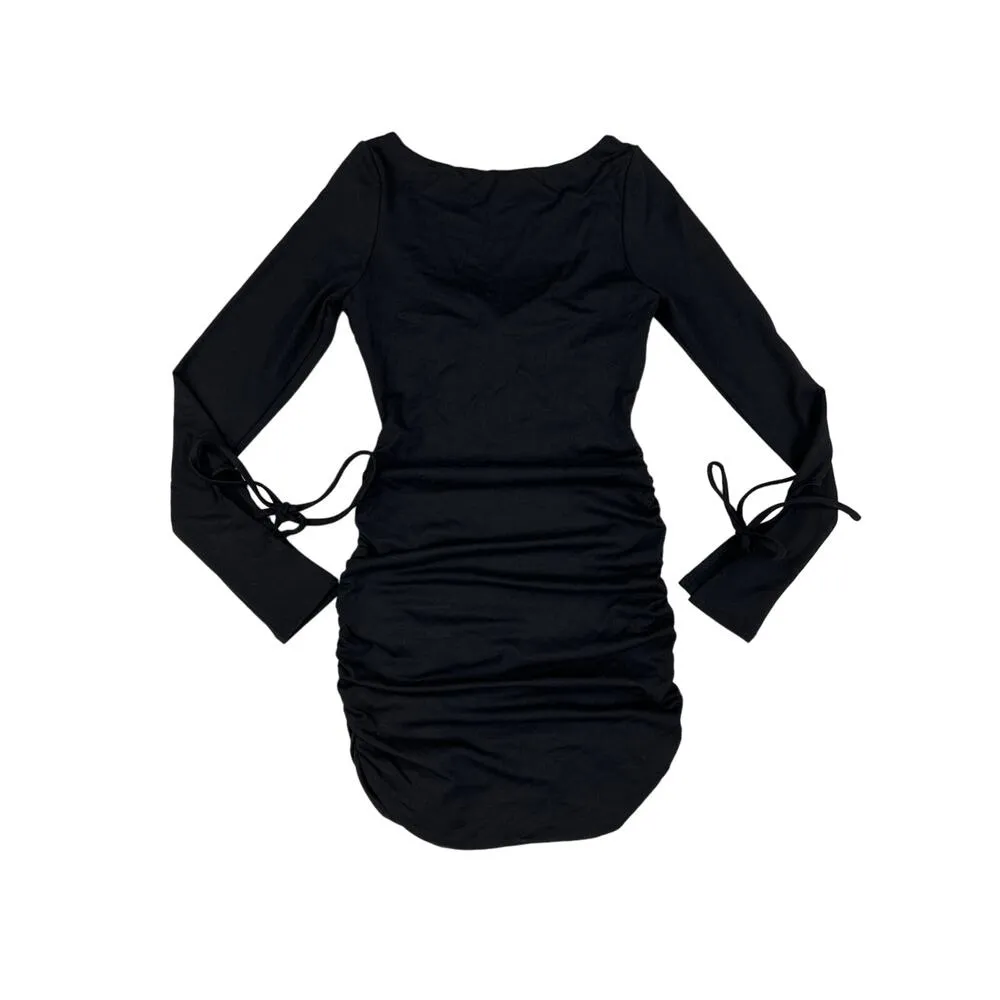 White Fox boutique - Your Revolution Long Sleeve Mini Dress in Black - Image 4
