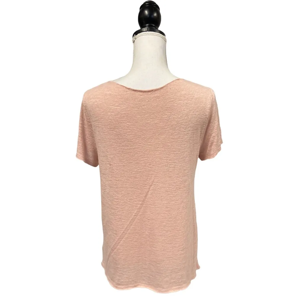 Aeropostale Raw Edge V-Neck Loose Top Blush Pink Small - Image 6