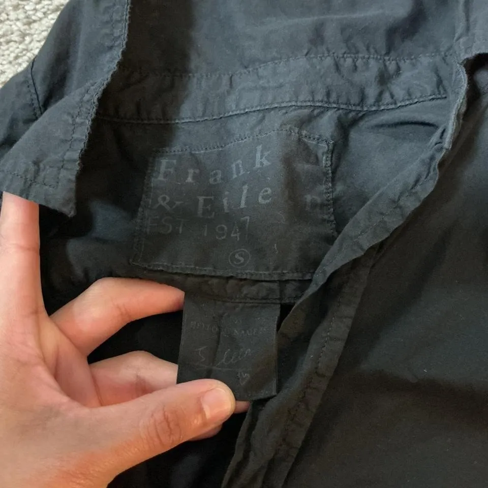 Frank & Eileen Black Cotton Button Up Shirt Women Size S Long Sleeve Preppy - Image 3