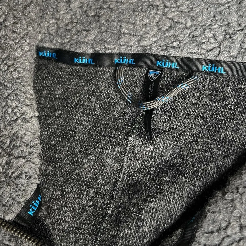 KUHL Grey Sherpa Jacket KOZET Full Zip Wool Blend Two Tone Womens Size Medium - Image 8