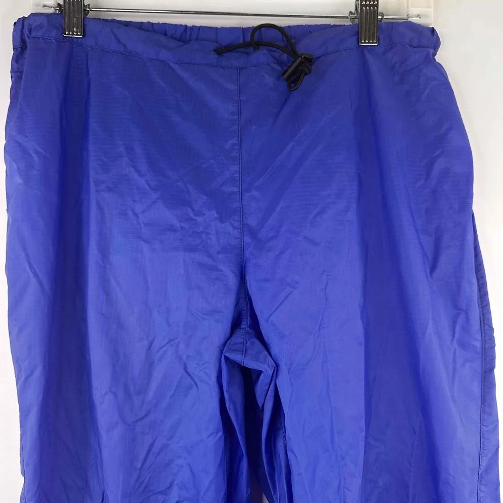 Patagonia Unisex Blue Nylon Zippered Bottom Elastic Windbreaker Pants Size Small - Image 2