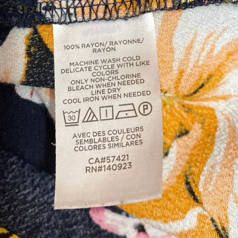 Ann Taylor LOFT Women Blue Floral Short Sleeve T Shirt Tee Blouse Top Size XS - Image 4