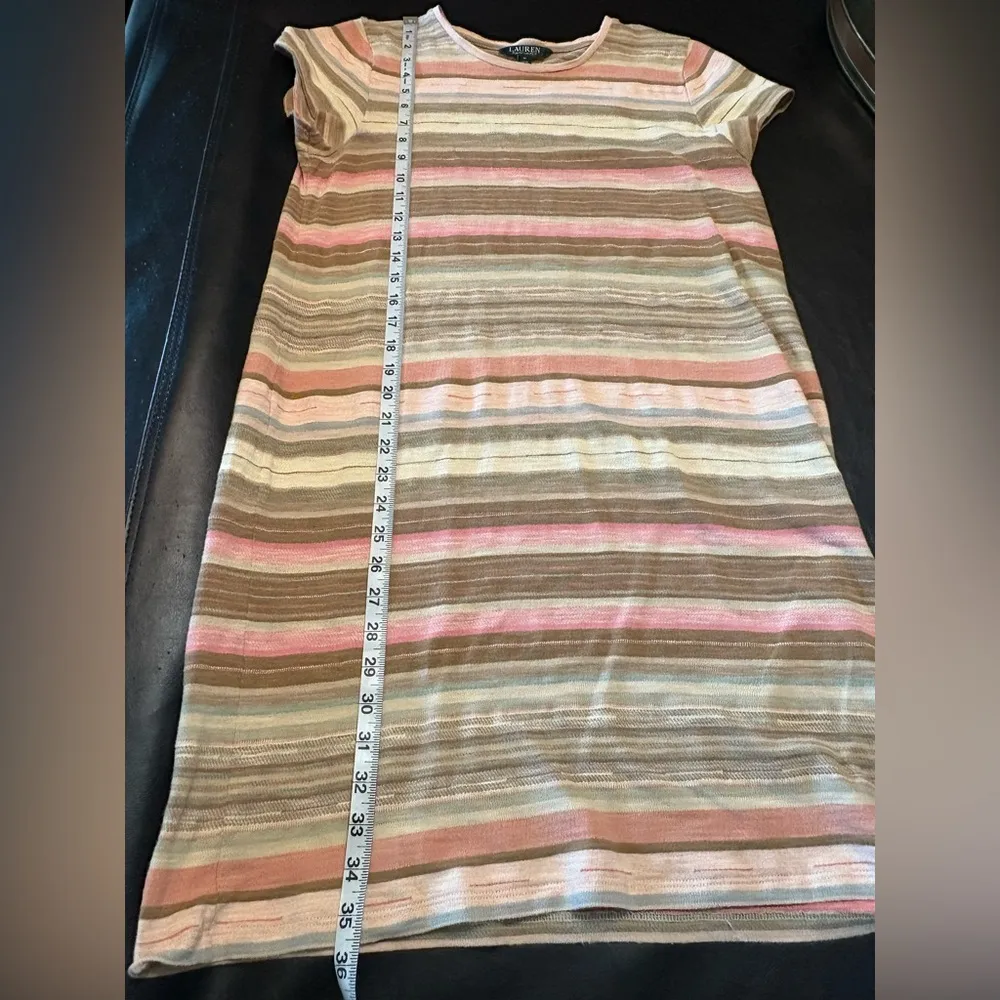 Lauren Ralph Lauren Striped Midi Dress in earthy tones size M - Image 10