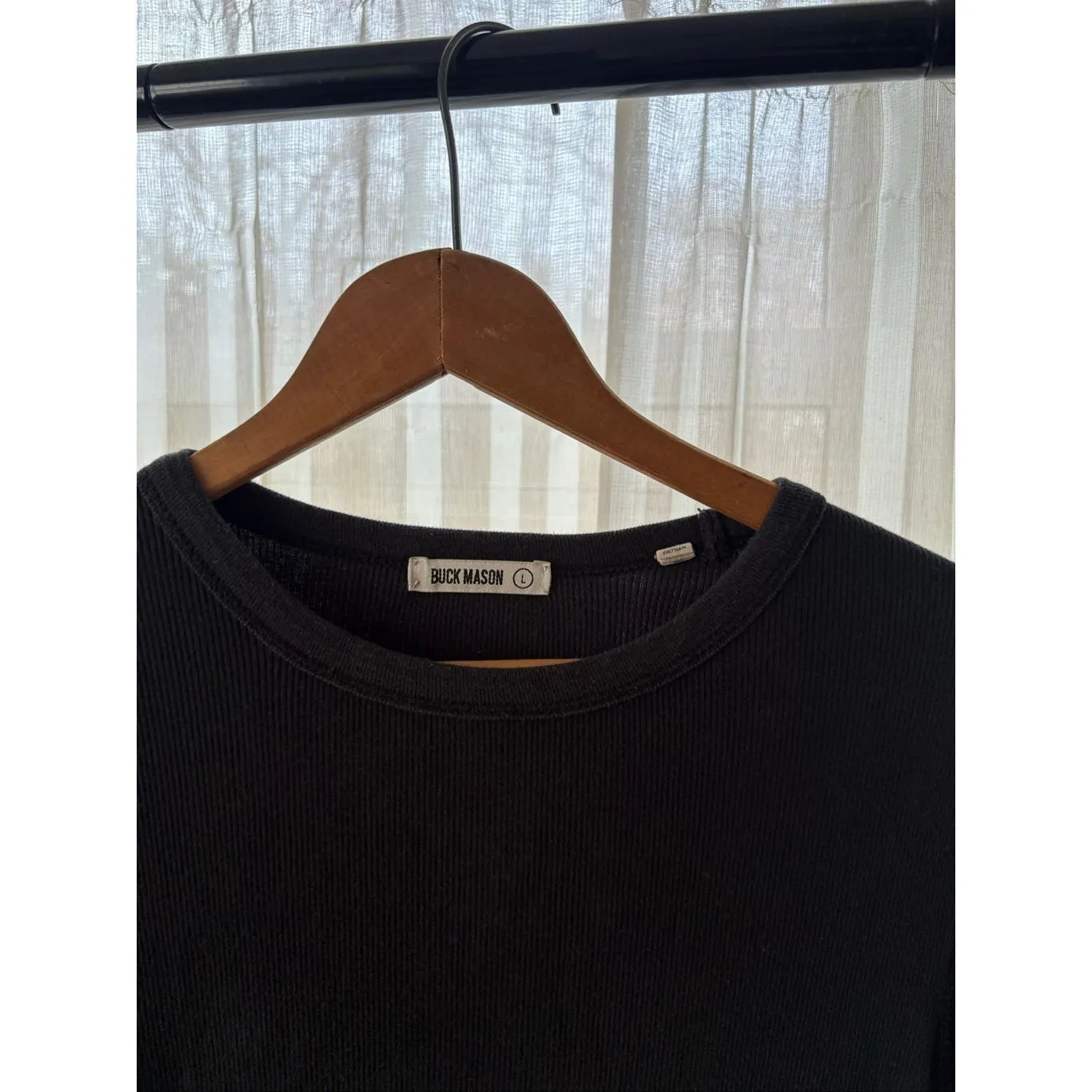 Buck Mason Surplus Rib Tee Dress Black Size L - Image 2