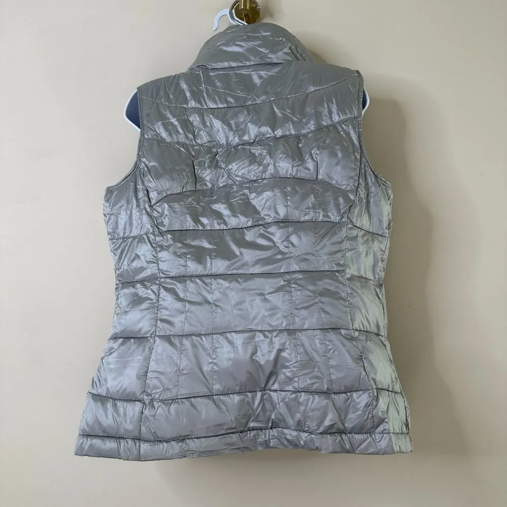 Calvin Klein Silver Full Zip Puffer Vest Small - Image 5