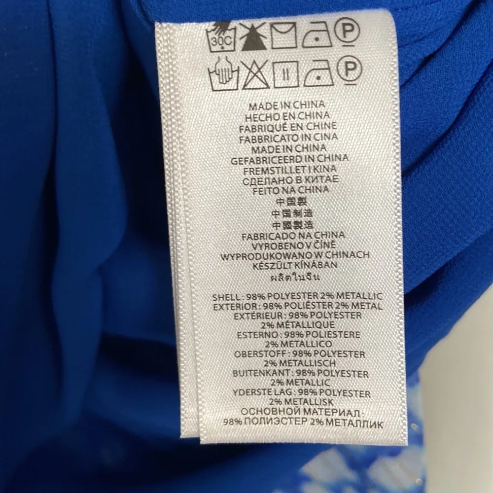 Michael KORS Sorrento Tie-Dye Dress, Chain Halter, Royal, Size XS - Image 4