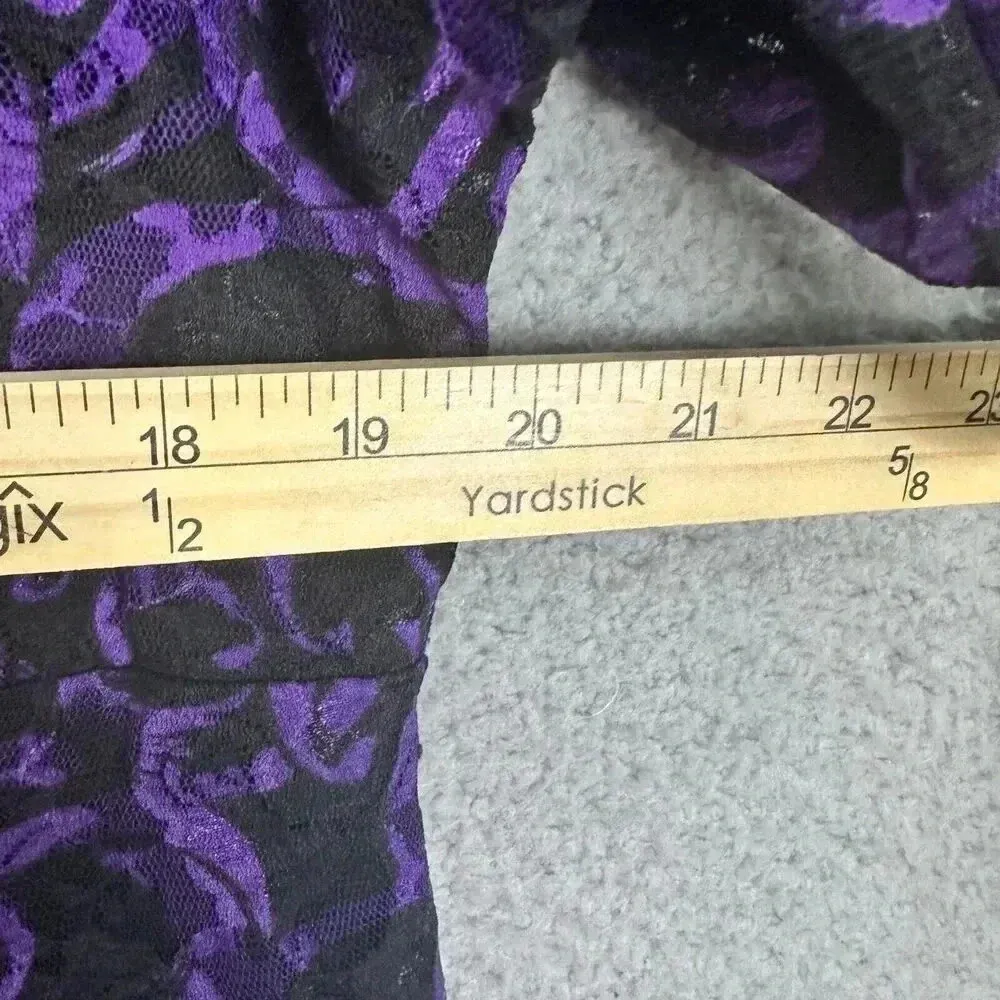 Studio 1940 Top Women Large Purple Black Geometric Lace Milkmaid Boho Whimsigoth - Image 5