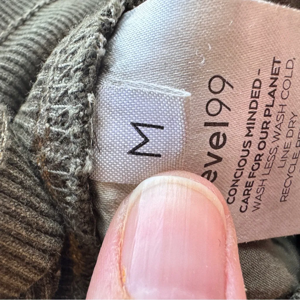 Anthropologie Level 99 Green Linen Cargo Jogger Pants Women’s M Casual Fall - Image 9