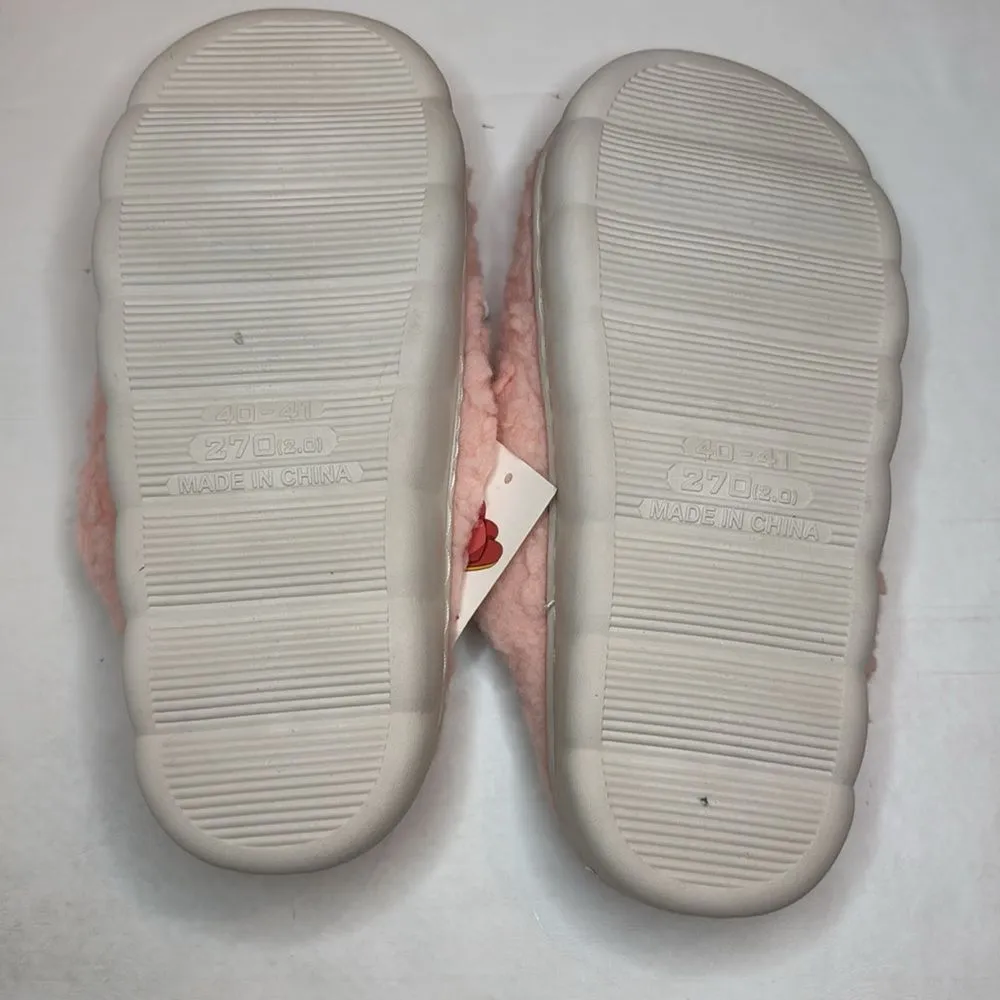 Pink Bow Slippers, Size 8/8.5, NWT - Image 3