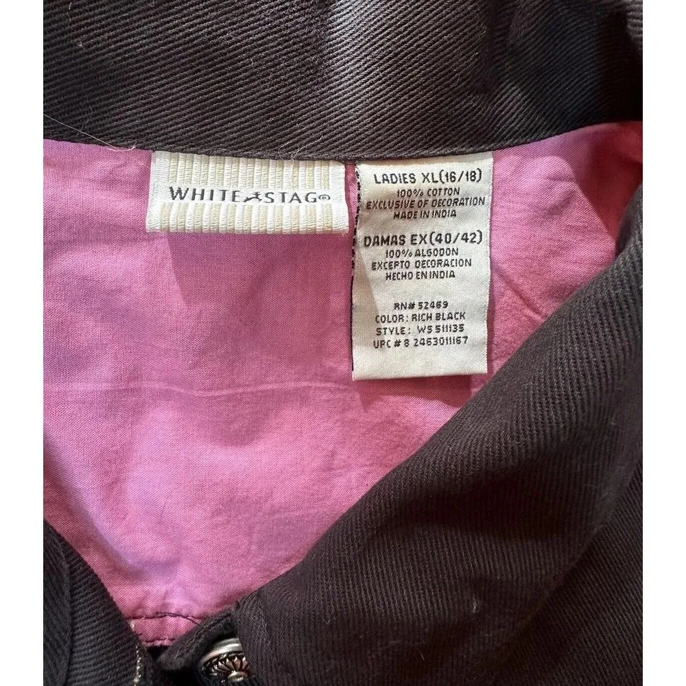 White Stag Womens Black Long Sleeve Collared Embroidered Jacket Size XL (16/18) - Image 5