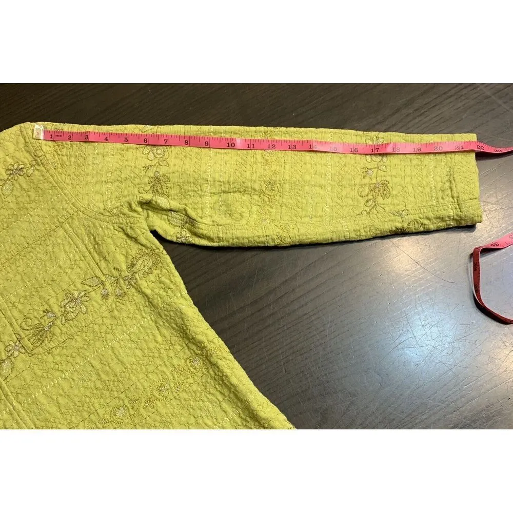 Chico's Jacket Women's‎ Size 1 Medium Embroidered Green Metallic Thread - Image 13