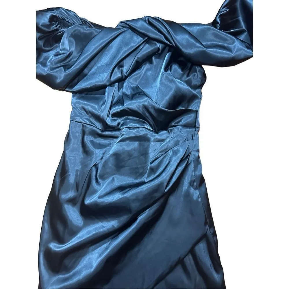 NEW DO + BE Ella Cocktail Dress off the shoulder black satin sz small - Image 5