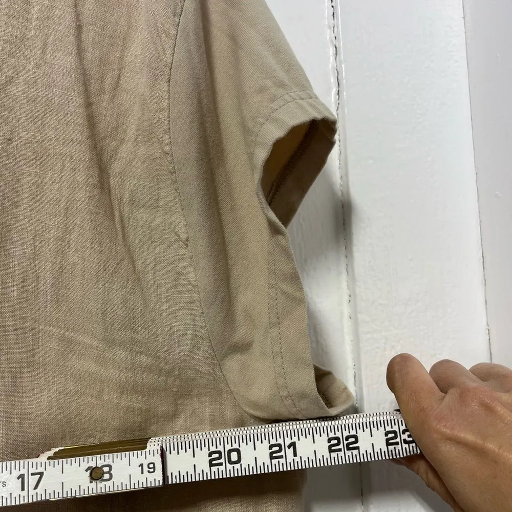 Flax Linen Scoop Neck lagenlook asymmetrical tunic style relaxed fit top  large - Image 6