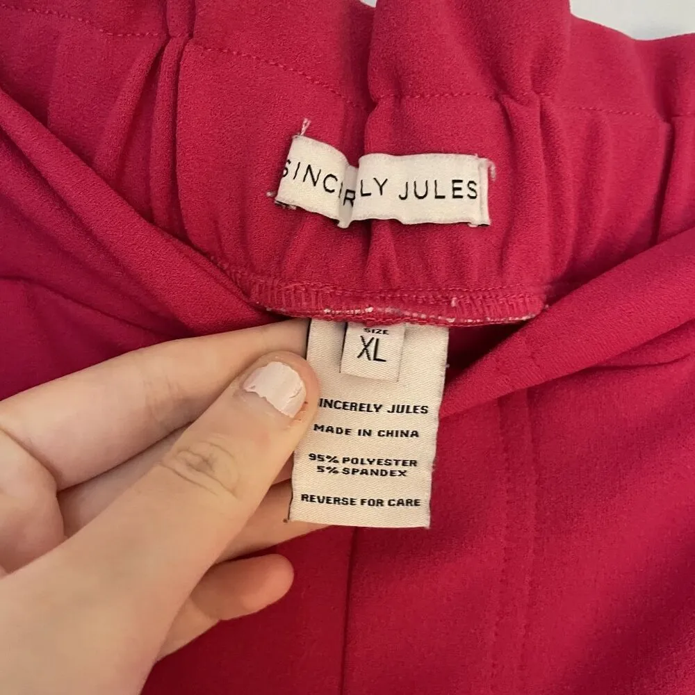 Sincerely Jules Womens Red High-Waisted Buttoned Shorts XL women's barbiecore - Image 5