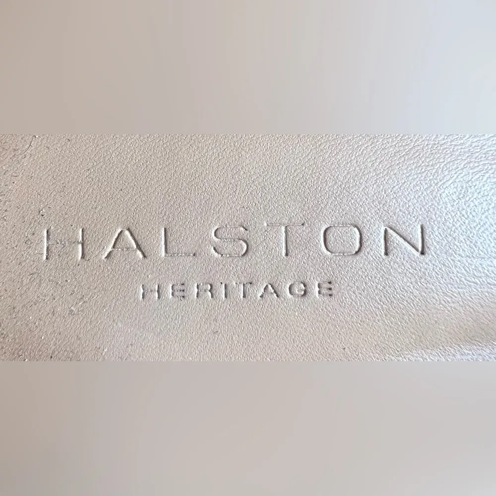 Halston Heritage | Arwen Mink Metallic Leather Studded Flats. Size: 8.5M - Image 4