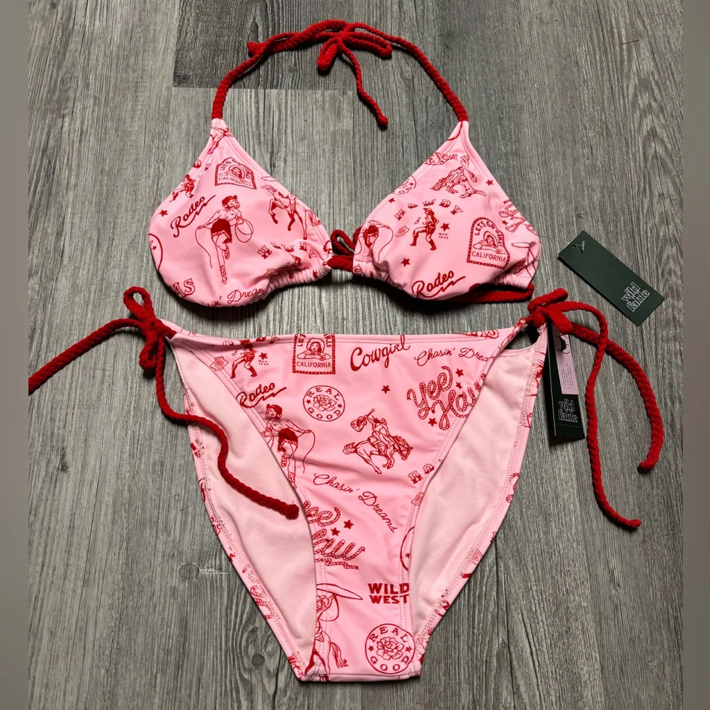 Wild Fable Cowgirl Print Rope Tie Bikini Set - Image 3