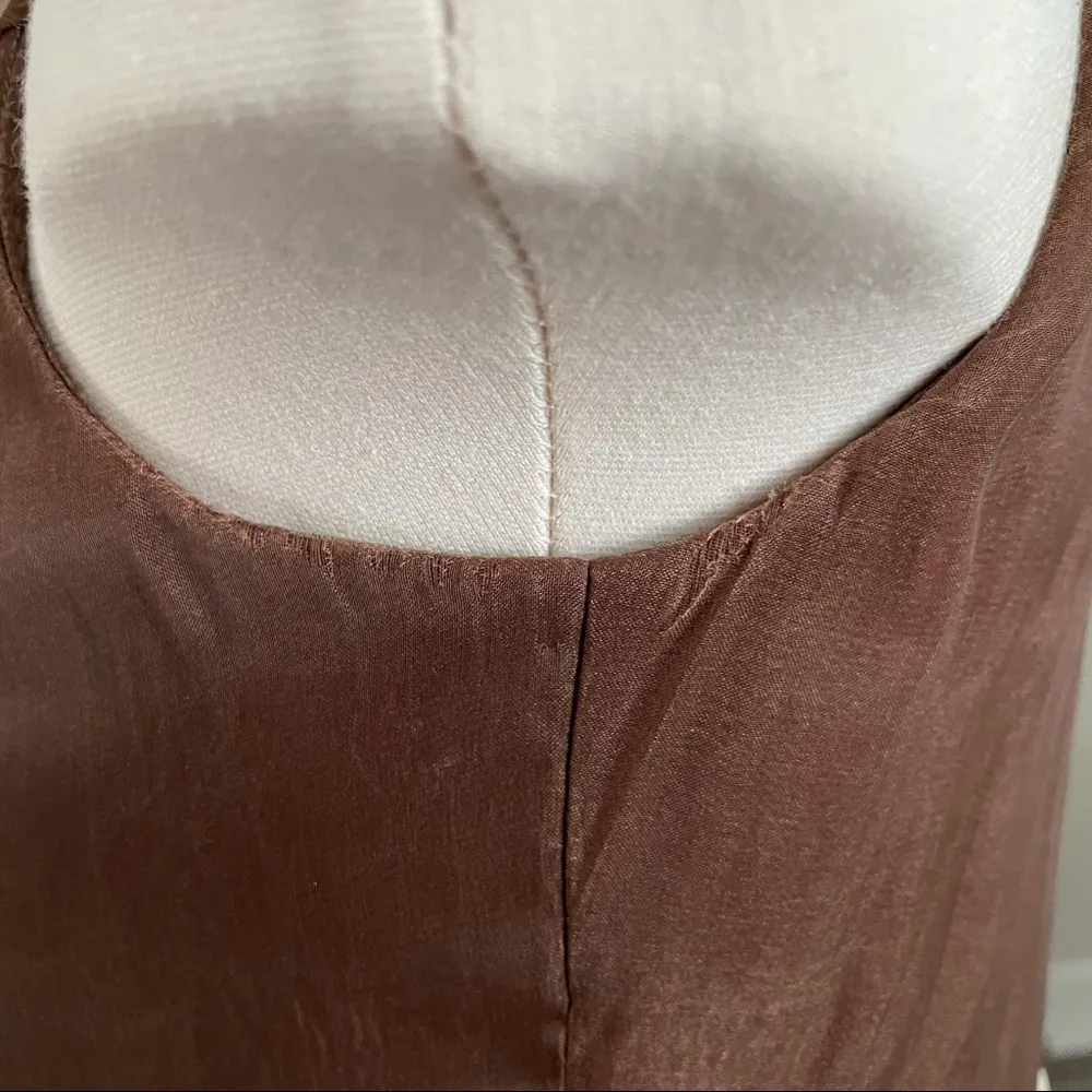 Vintage 1960s Joan Leslie by Kasper Brown Organza Dress - Image 13