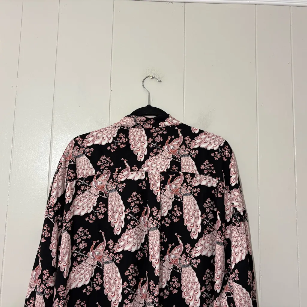 Florence Broadhurst For “GIVONI" Nightdress Japanese Floral Black /Pink Size L Size L - Image 11