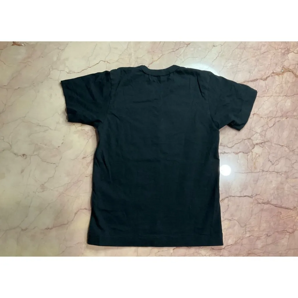 COMME DES GARCONS PLAY Womens Cotton Tee With Red Emblem in Black XSmall - Image 6