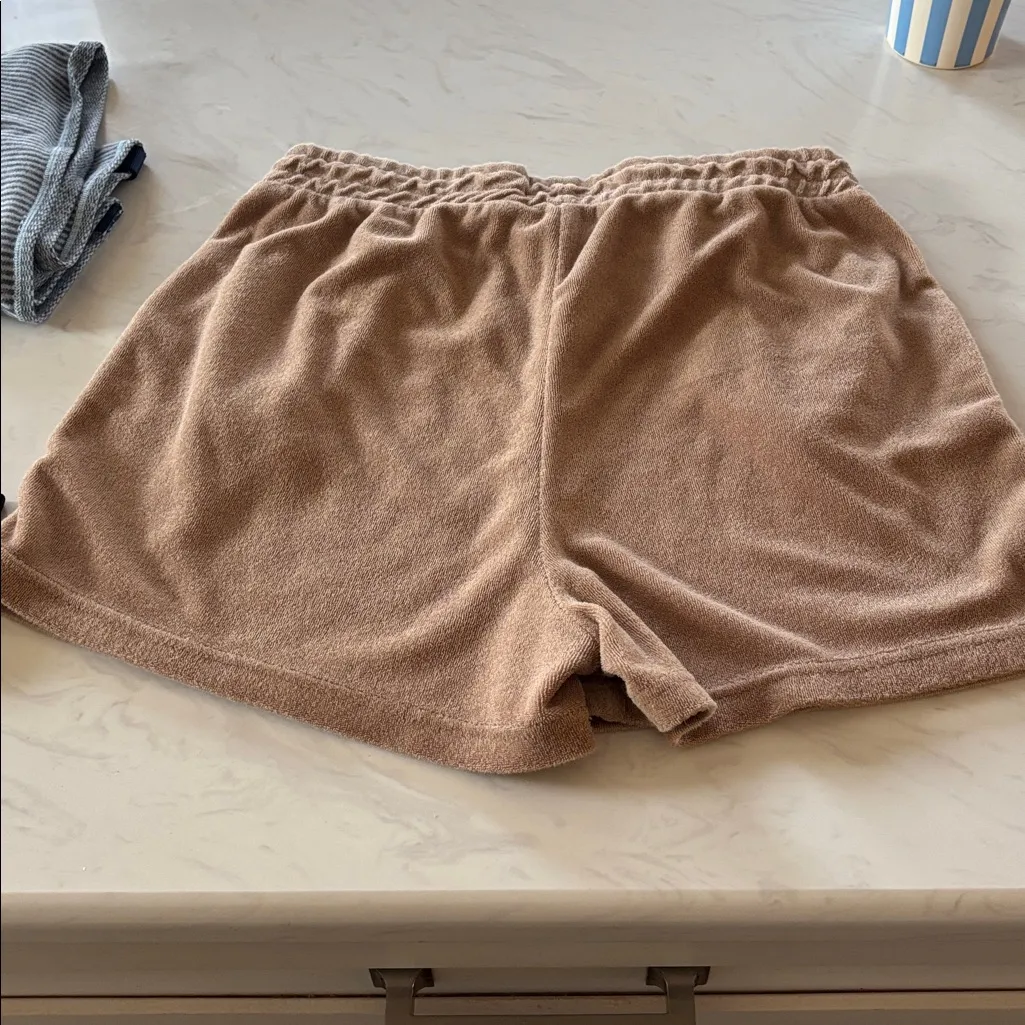 Reflex Women's Tan Terry Cloth Beach Shorts Size L - Image 3