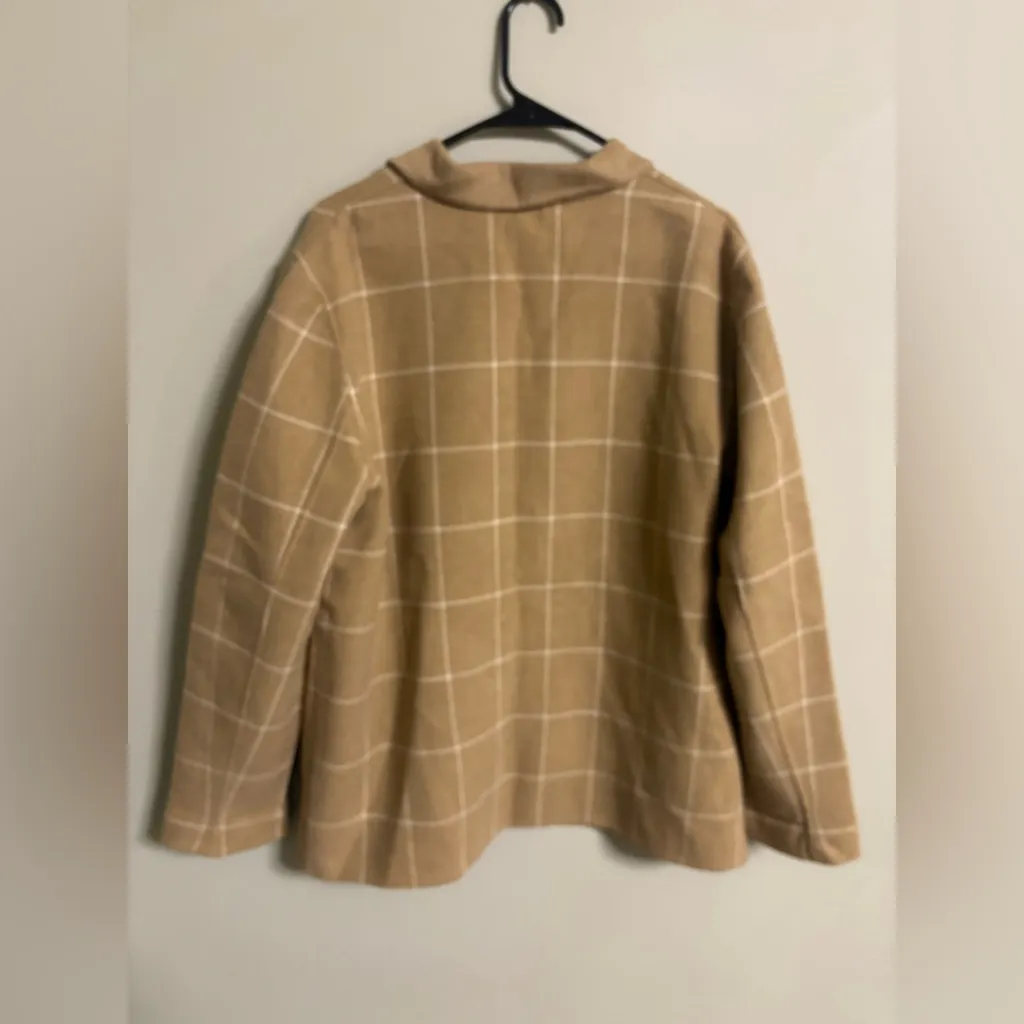 Talbots Size 14W 100% Wool Button Up Jacket Coat Windowpane Plaid Fall - Image 2