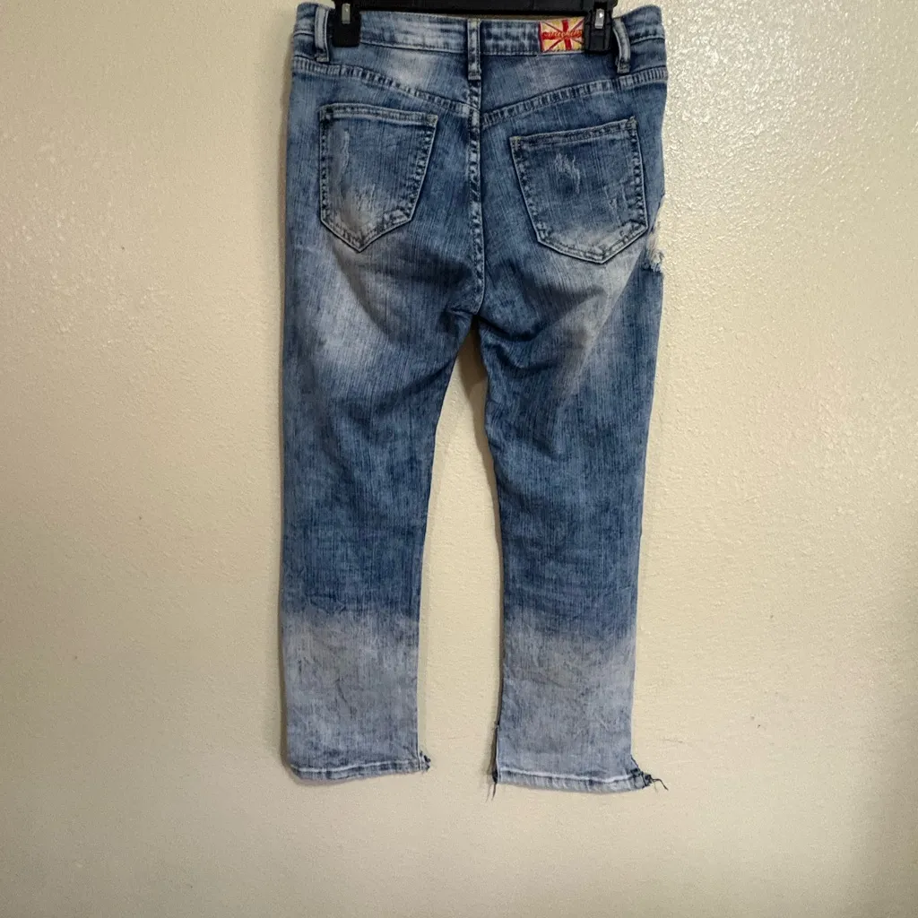 Machine Union Jack Denim Jeans Blue Size 27 - Image 2