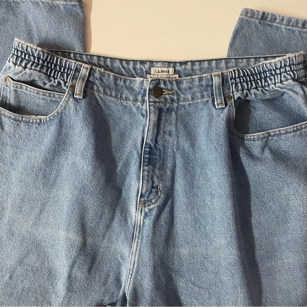 Vintage L.L. Bean Light Medium Wash Blue Relaxed Fit Mom Jeans GUC Size 18W - Image 12