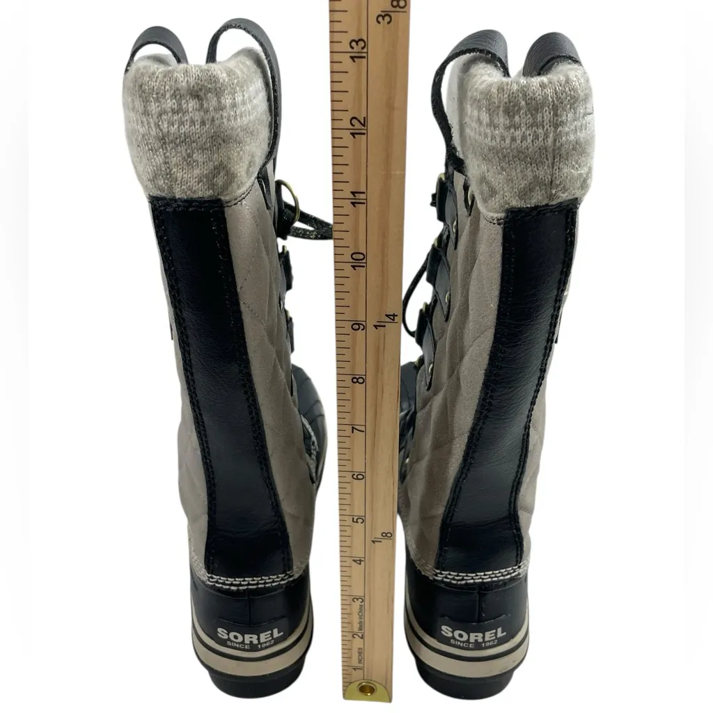 SOREL Tofino Holiday Silver Sage Lace-up Winter Snow Boots Women US Size 5 EU 36 - Image 5
