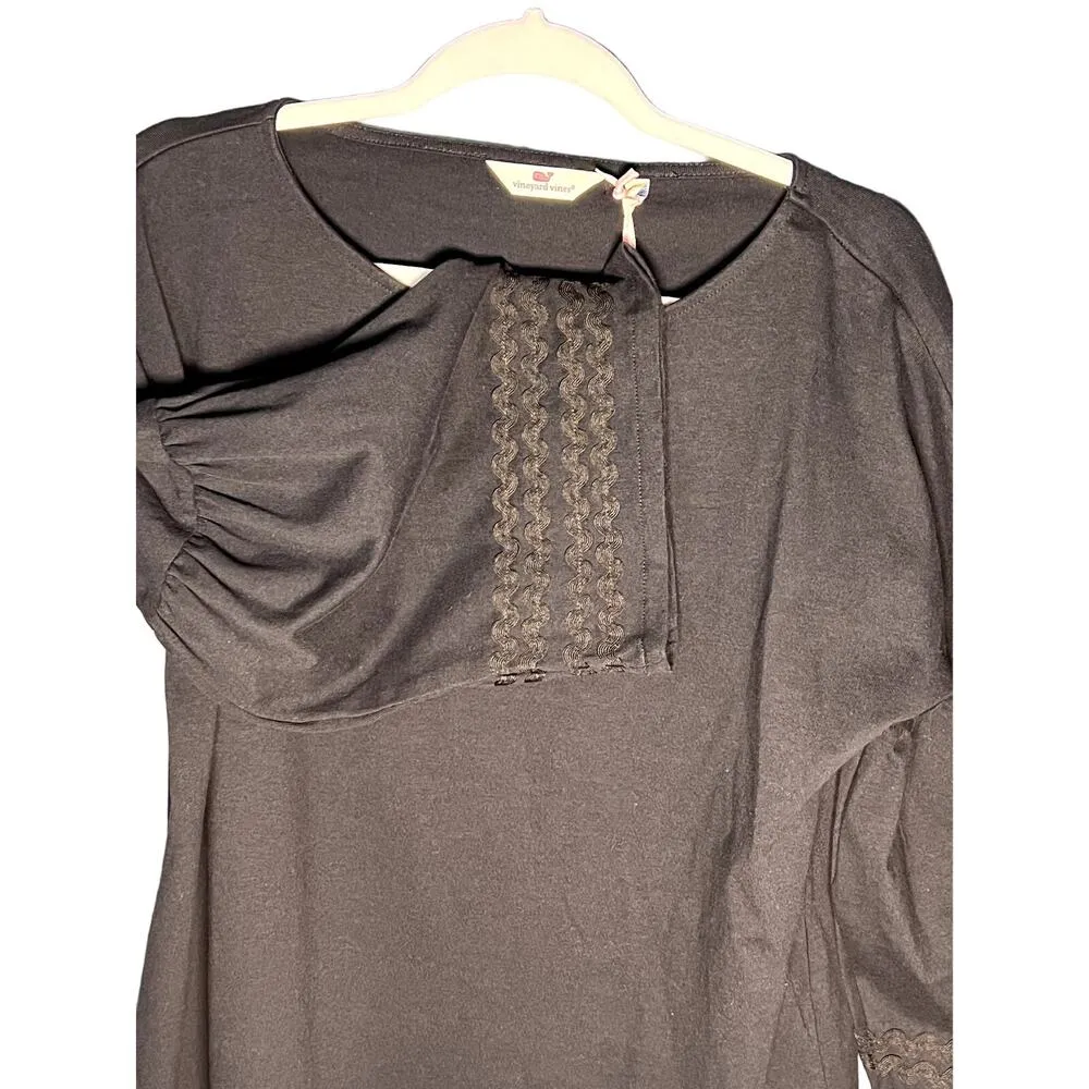 NWT Vineyard Vines Bell Sleeve Ric Rac Knit Top Black Size L - Image 2