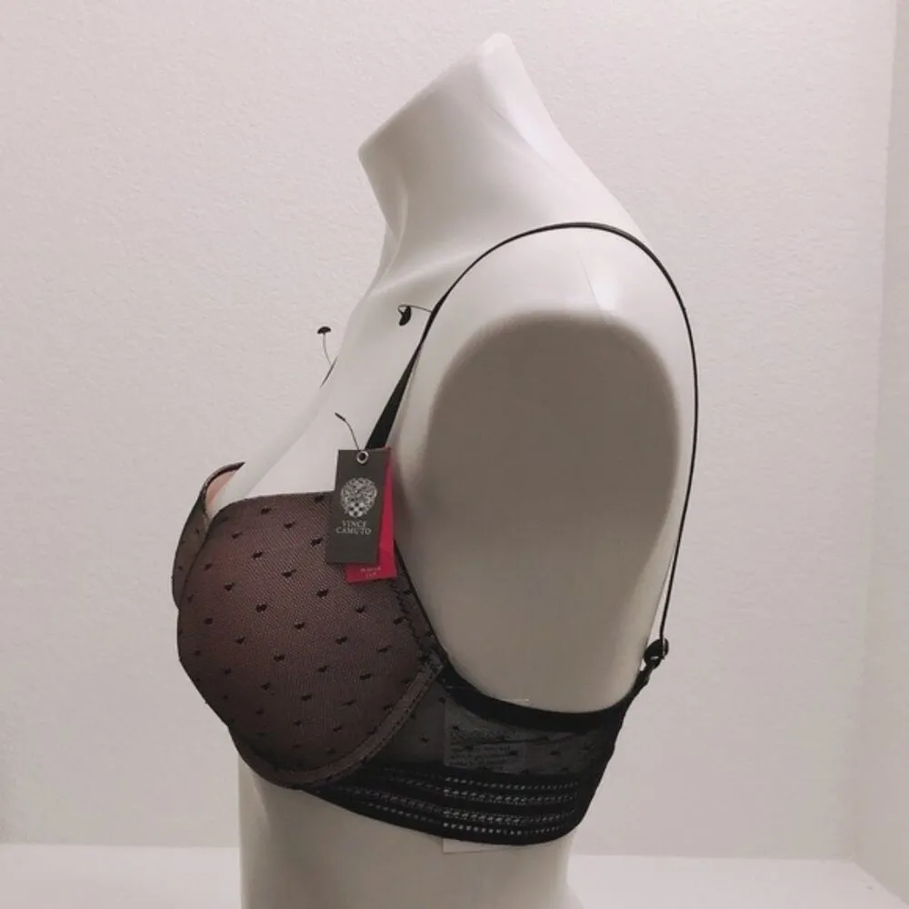 Vince Camuto Push Up Bra Black Lace Nude Back Closure Size 36C New w/Tag - Image 4