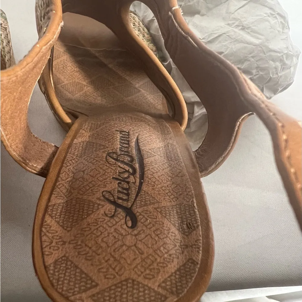 Lucky Brand Riedel 2 Womens Shoes Multicolor Platform Cork Wedge Sand Size 7M - Image 6