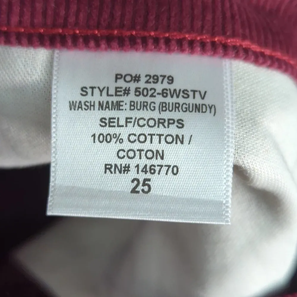 RE/DONE Corduroy Pants NWT Burgundy Red USA High Rise Stovepipe - Image 10