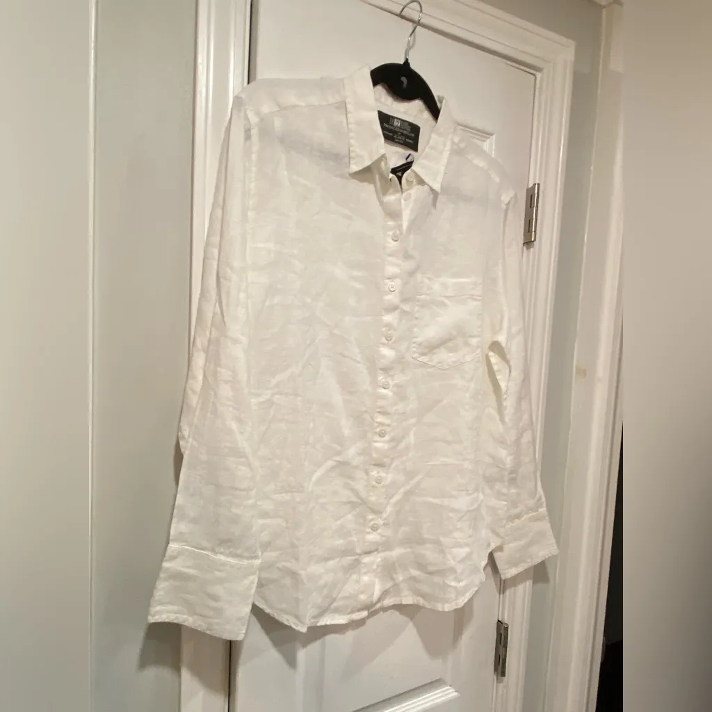 NWT J. Crew Size 8 White Garçon classic shirt in Baird McNutt Irish linen - Image 6