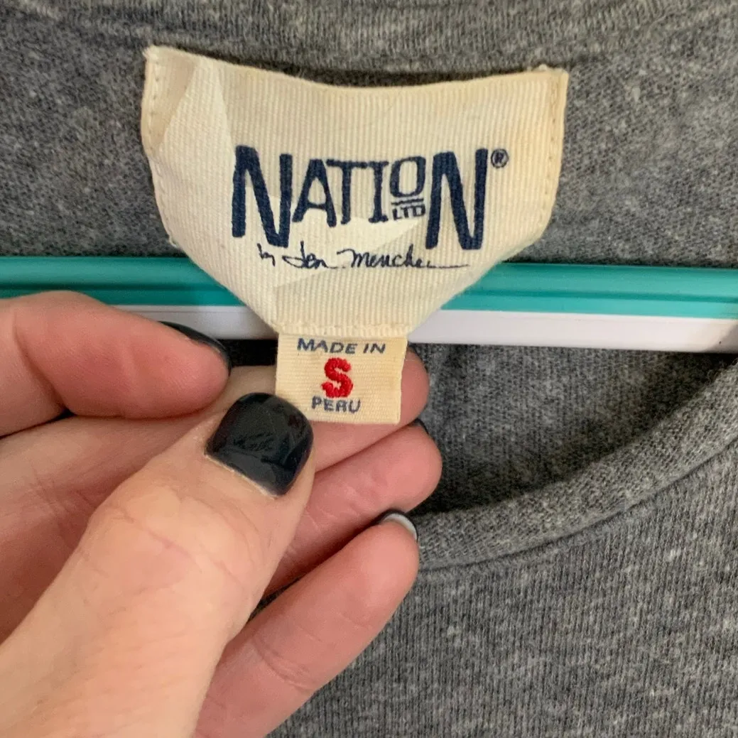 Nation‎ LTD x Intermix Womens Jersey Knit Ruffled Tank Top T-Shirt Gray - Image 2