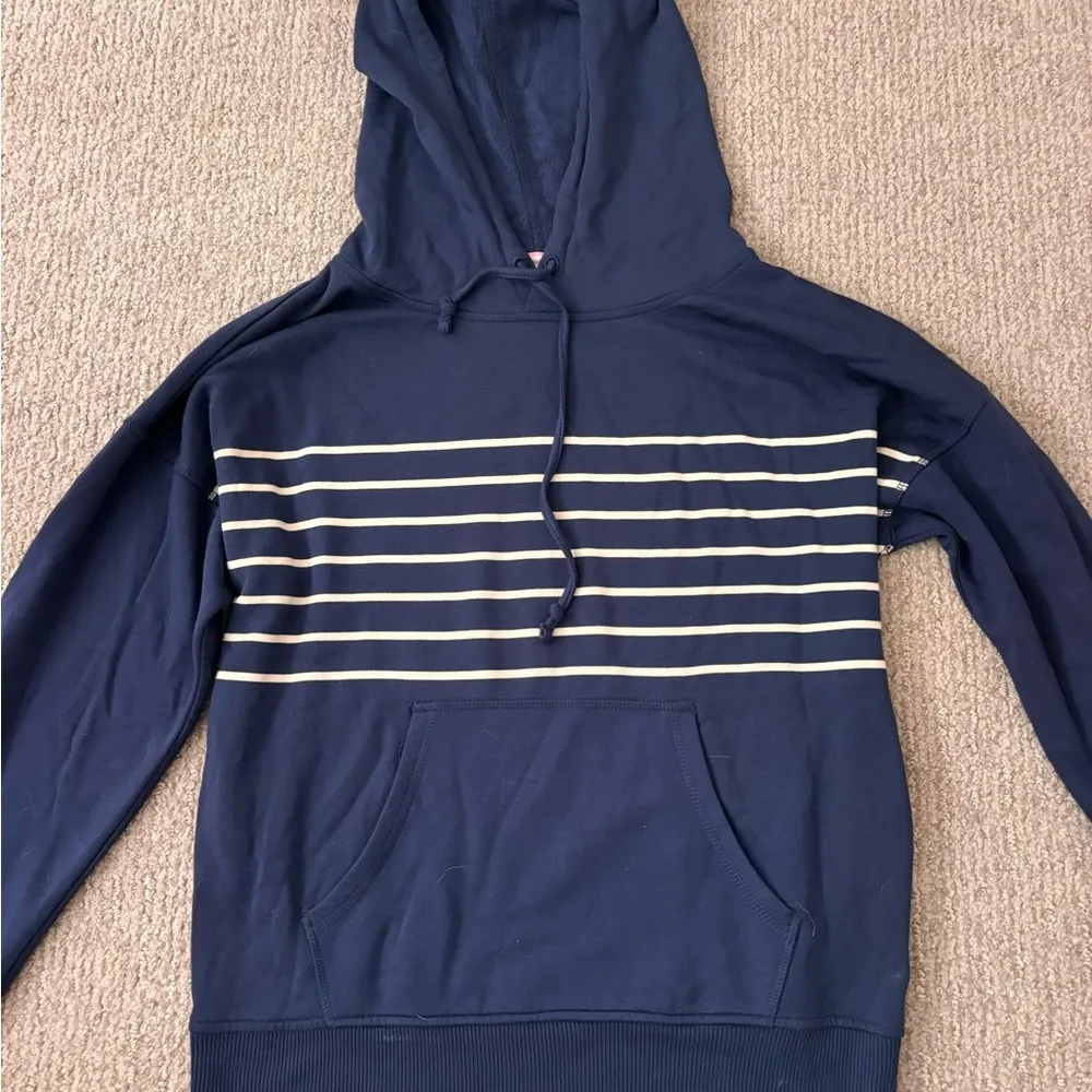 Navy Blue Striped Vineyard Vines Hoodie - Image 2