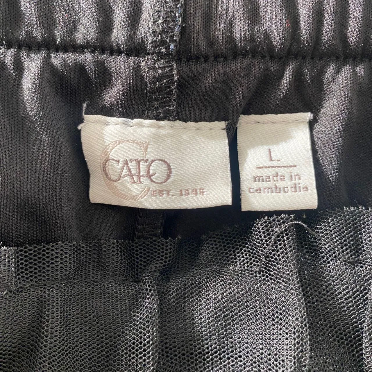 Cato Witchy Whimsygoth Black Mesh Tulle Full Swinging Midi Skirt L - Image 6