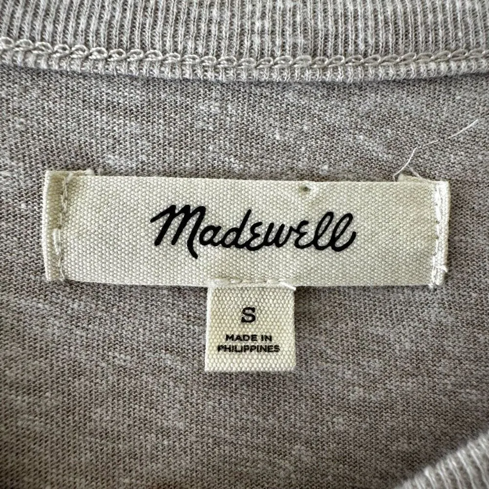 Madewell Midi Tee Dress Heather OatmealCream Minimalist T-shirt Crew SZ   S #235 - Image 8