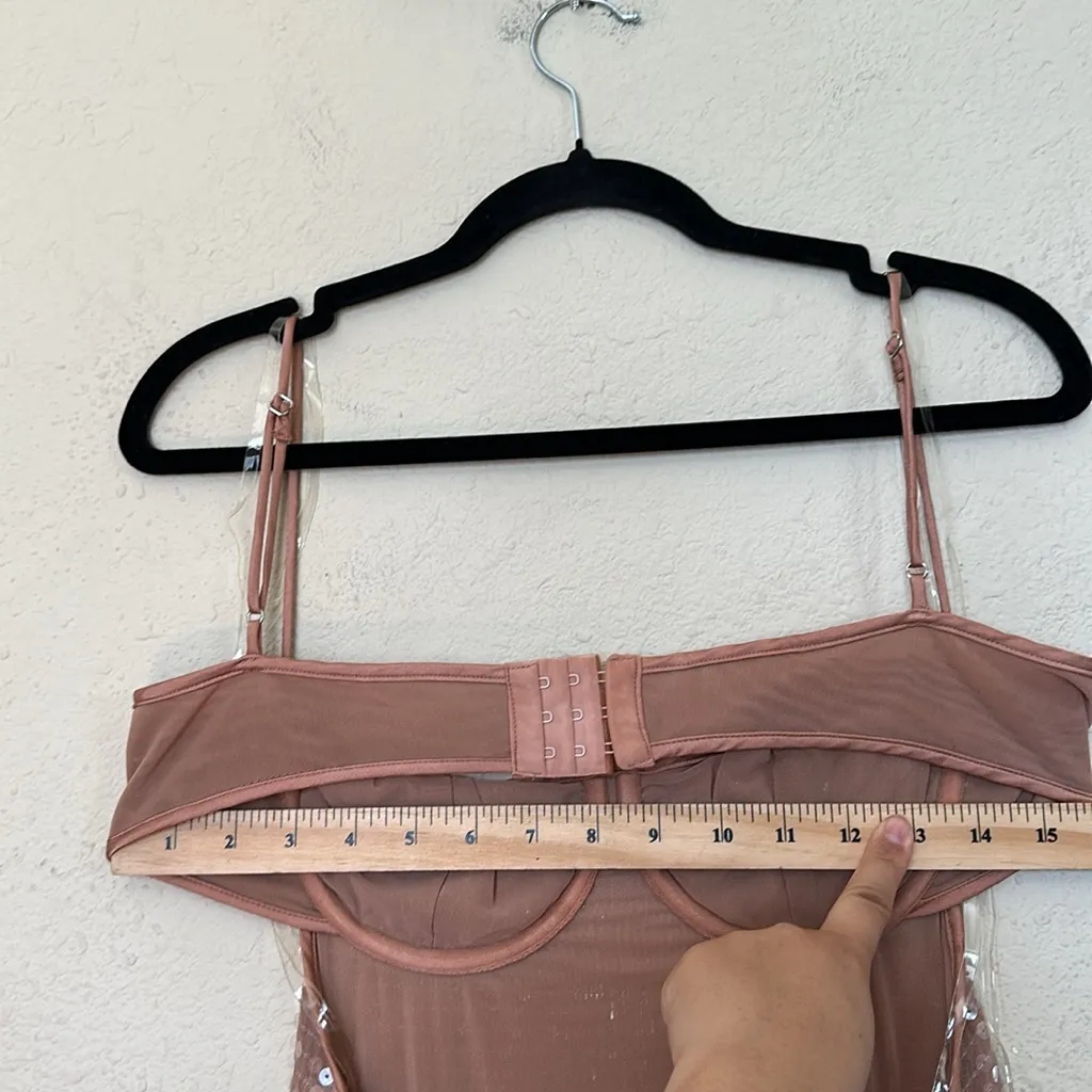 HOUSE OF CB 'Bonita' Cafe Au Lait Sequin‎ Maxi Dress NWOT size M - Image 9