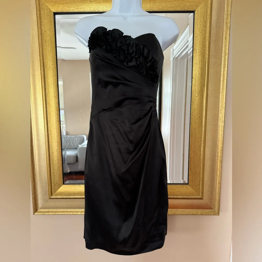 White House Black Market Satin Rosette Dress Hoco - Image 2