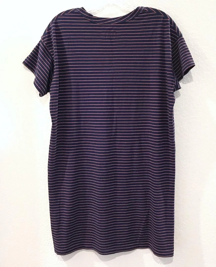 Current Elliott Navy Striped Jersey T-Shirt Dress - Image 4
